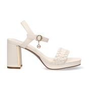 Beige Platte Sandalen voor Vrouwen Mexx , Beige , Dames