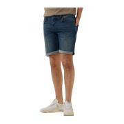 Donkerblauwe Denim Shorts voor de Zomer Pure Path , Blue , Heren