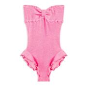 Ruffled Brazilian-cut Strapless Swimsuit Reina Olga , Pink , Dames