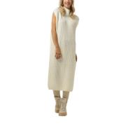 Turtle Neck Midi Jurk Ecru 10Days , Beige , Dames