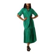 Groene Linemw Lange Jurk My Essential Wardrobe , Green , Dames