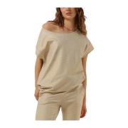 Korte Mouw Sweater Folie Beige 10Days , Beige , Dames