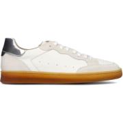 Witte Leren Sneakers met Beige Suède Panelen Lina Locchi , White , Dam...