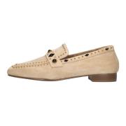 Beige Suède Loafers met Studs Toral , Beige , Dames