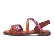 Oranje Leren Sandalen voor Dames Red Rag , Multicolor , Dames