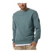 Blauwe Badge Crew Neck Sweater Calvin Klein , Blue , Heren