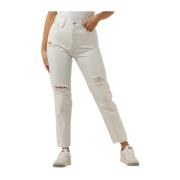 Witte Mom Jeans Trendy Comfortabel Calvin Klein , White , Dames