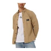 Beige Trendy Overshirt voor Mannen Calvin Klein , Beige , Heren