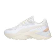 Witte Leren Lage Sneakers Puma , White , Dames