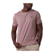 Heren Polo & T-shirt Ringer Tee Fred Perry , Pink , Heren