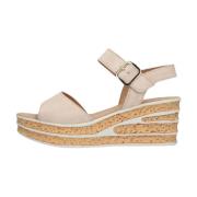 Comfortabele Beige Sandalen met Suède Band Gabor , Beige , Dames