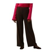 Relaxte Wijde Bruine Broek Selected Femme , Brown , Dames