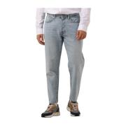 Relaxed Crop Lichtblauwe Hennep Jeans Selected Homme , Blue , Heren