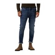 Heren Slim Fit Donkerblauwe Jeans Drykorn , Blue , Heren