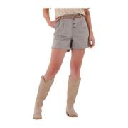 Dames Jeans Ocean Hw Twill Shorts Object , Beige , Dames