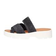 Zwarte Plateausandalen Trendy Stijl Paul Green , Black , Dames