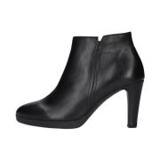 Zwarte Leren Enkellaarzen 890.1 Gabor , Black , Dames