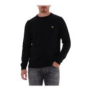 Crew Neck Lambswool Blend Jumper Lyle & Scott , Black , Heren