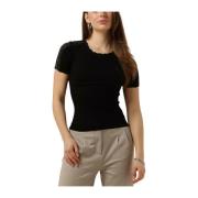 Dames Tops & T-shirts Benita Silk T-shirt W/ Lace Rosemunde , Black , ...