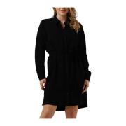 Lang Linnen Overhemdjurk Zwart Selected Femme , Black , Dames