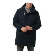 Blauwe Parka Jas voor Heren Selected Homme , Blue , Heren