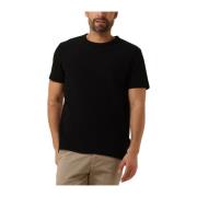 Zwarte Polo & T-shirt O-neck Tee Selected Homme , Black , Heren