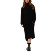 Rachelle Rib Jurk Zwart Maxi Moss Copenhagen , Black , Dames