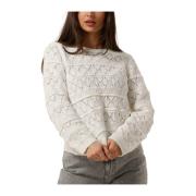 Witte Gebreide Pullover Trui Object , White , Dames