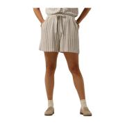 Wijde Shorts in Zandkleur Object , Beige , Dames