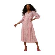 Anja Midi Jurk Roze Levete Room , Pink , Dames