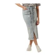 Blauwe Denim Rok Sidney Freebird , Blue , Dames