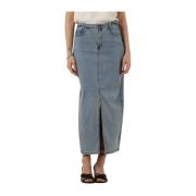 Lichtblauwe Midi Rok Laramw 115 My Essential Wardrobe , Blue , Dames