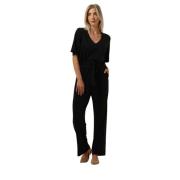 Korte mouw jumpsuit in zwart Minus , Black , Dames