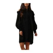 Elegante Zwarte Midi Jurk Copenhagen Muse , Black , Dames