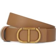 Beige Leren Riem Omkeerbaar Model Twinset , Beige , Dames