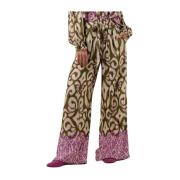 Wijde Broek Dames Groen Amaya Amsterdam , Multicolor , Dames