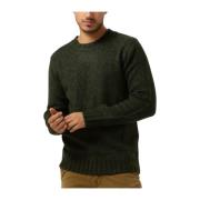 Heren Crew Neck Gebreide Trui Dstrezzed , Green , Heren