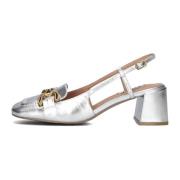 Elegante Zilveren Leren Slingbacks Bibi Lou , Gray , Dames