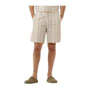 Beige Elastische Katoenen Shorts voor Zomer Anerkjendt , Beige , Heren
