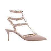 Studded Leather Slingback Heels Valentino Garavani , Pink , Dames