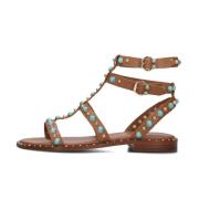 Studded Leather Sandals ASH , Brown , Dames