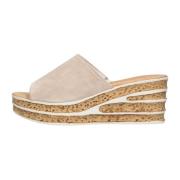 Comfortabele Beige Suède Slipper 650.1 Gabor , Beige , Dames