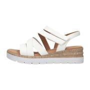 Witte Leren Sandalen Stijlvol Model Gabor , White , Dames