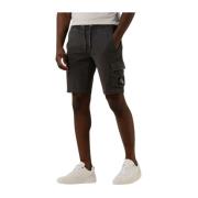 Gewassen Badge Shorts voor Heren Calvin Klein , Gray , Heren