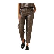 Gouden Cropped Pant Elegante Stijl Selected Femme , Yellow , Dames