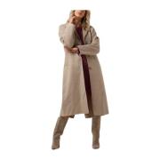 Handgemaakte wollen jas in Ecru Selected Femme , Beige , Dames