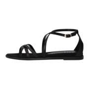 Zwarte Sandalen met Kruisbanden Unisa , Black , Dames