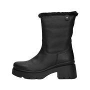 Zwarte Winter Lange Laarzen Chunky Stijl Panama Jack , Black , Dames