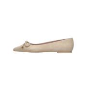 Beige Suède Puntige Ballerina Schoenen Pretty Ballerinas , Beige , Dam...