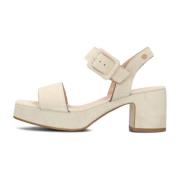 Beige Suède Leren Sandalen Fred De La Bretoniere , Beige , Dames